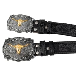 No Buckle Vintage Embossed Belts for Men Cowboy Clothing Accessories Split Leather