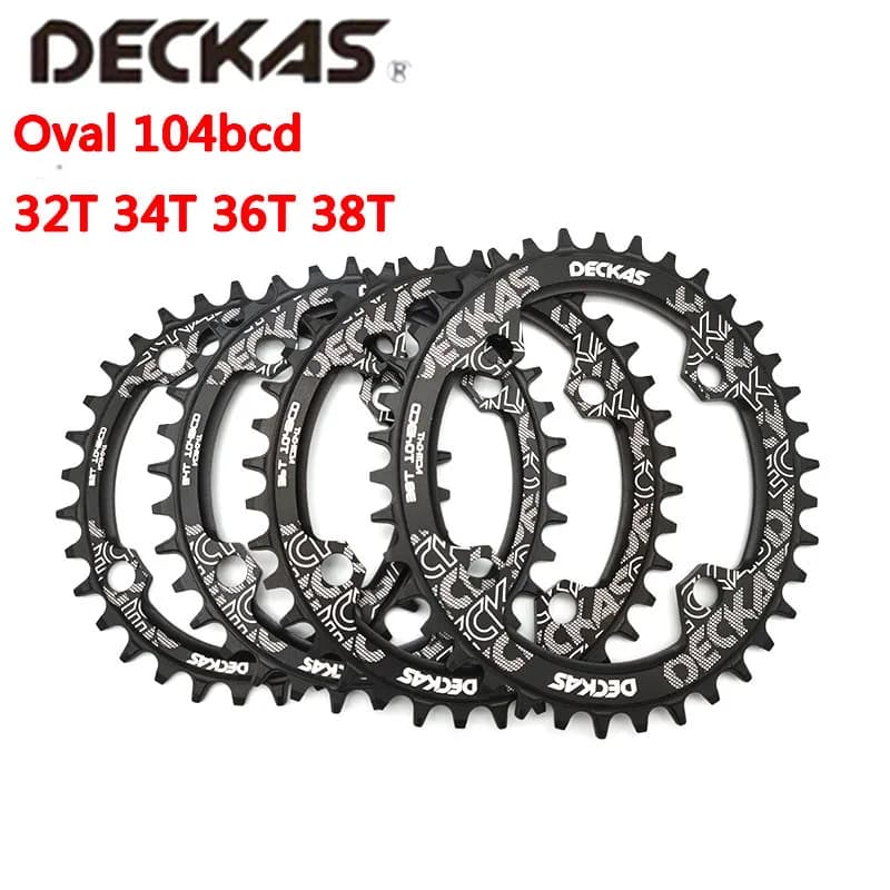 Deckas 104BCD Oval Round Narrow Wide Chainring MTB Mountain Bicycle 32T 34T 36T 38T Crown Crankset Single Tooth Plate Parts