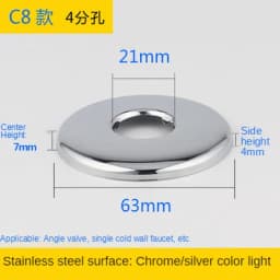 2PCS 1/2"3/4"Faucet Decorative Cover Stainless Steel Water Pipe Connector Heighten Valve Panel Shower Kitchen Faucet Accessories