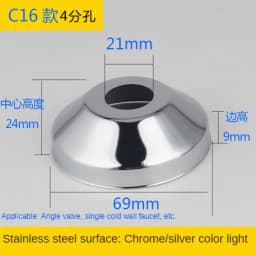 2PCS 1/2"3/4"Faucet Decorative Cover Stainless Steel Water Pipe Connector Heighten Valve Panel Shower Kitchen Faucet Accessories