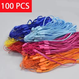 100pcs Short Mobile Phone Strap Anti-lost Broadband Wrist Lanyard Rope For Keys ID Card Holder Phone Camera Keys USB Drive