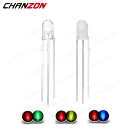 100 Pcs 5mm Led Diode Bicolor Two Color Red Green Blue Commmon Anode Cathode 2V 3V 20mA F5 Light Emitting Lamp Blub For DIY PCB
