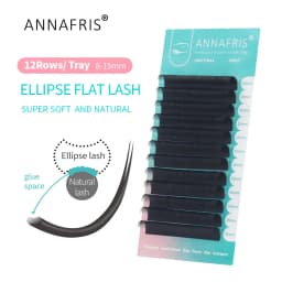 ANNAFRIS Ellipse Flat Eyelashes Extension Nature Matte Faux Mink Individual Split Tips Mixed Lashes Supplies Maquiagem Cilios