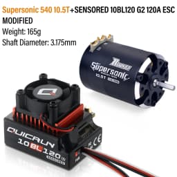 Hobbywing 10BL120 120A ESC w/Rocket Supersonic 540 4.5T 10.5T 13.5T Motor Sensored Brushless Combo for Modified 1/10 RC Car