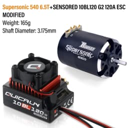 Hobbywing 10BL120 120A ESC w/Rocket Supersonic 540 4.5T 10.5T 13.5T Motor Sensored Brushless Combo for Modified 1/10 RC Car