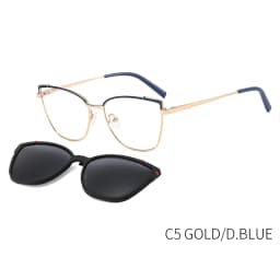 CEOFY Cat Eye Metal Retro Polarized Sunglasses Women Fashion Optical Myopia Eyeglasses Frames Prescription Frame with Clip