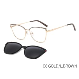 CEOFY Cat Eye Metal Retro Polarized Sunglasses Women Fashion Optical Myopia Eyeglasses Frames Prescription Frame with Clip