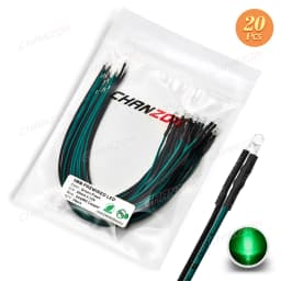 20Pcs 3mm LED Diode 12V White Red Green Blue Yellow RGB Fast Slow Flash Blinking Prewired 5 9 12 V Light Emitting Indicator Lamp