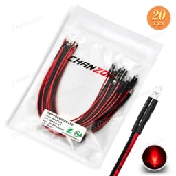 20Pcs 3mm LED Diode 12V White Red Green Blue Yellow RGB Fast Slow Flash Blinking Prewired 5 9 12 V Light Emitting Indicator Lamp