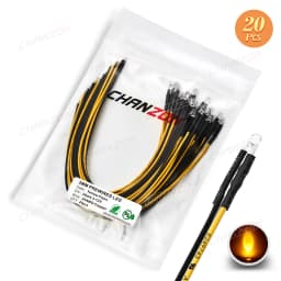 20Pcs 3mm LED Diode 12V White Red Green Blue Yellow RGB Fast Slow Flash Blinking Prewired 5 9 12 V Light Emitting Indicator Lamp
