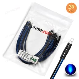 20Pcs 3mm LED Diode 12V White Red Green Blue Yellow RGB Fast Slow Flash Blinking Prewired 5 9 12 V Light Emitting Indicator Lamp
