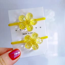 2PCS Cute Cartoon Shiny Transparent Bear Kids Elastic Hair Bands Children Hair Ties Girls Hair Accessories Baby Headdress