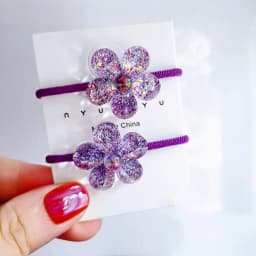 2PCS Cute Cartoon Shiny Transparent Bear Kids Elastic Hair Bands Children Hair Ties Girls Hair Accessories Baby Headdress
