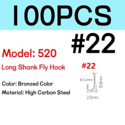WIFREO 50/100pcs Long Shank Fly Fishing Hooks Dry&Wet&Nymph&Shrimp Caddis Pupa Streamer Fly Hook Fly Tying Fishhook