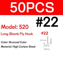 WIFREO 50/100pcs Long Shank Fly Fishing Hooks Dry&Wet&Nymph&Shrimp Caddis Pupa Streamer Fly Hook Fly Tying Fishhook