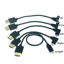 Super Soft 15CM OD 3.0mm Micro HDMI-Compatible Mini HDTV-2.0 Male Cable 2K 4K HD @60Hz Light-weight Portable Short Thin Cable