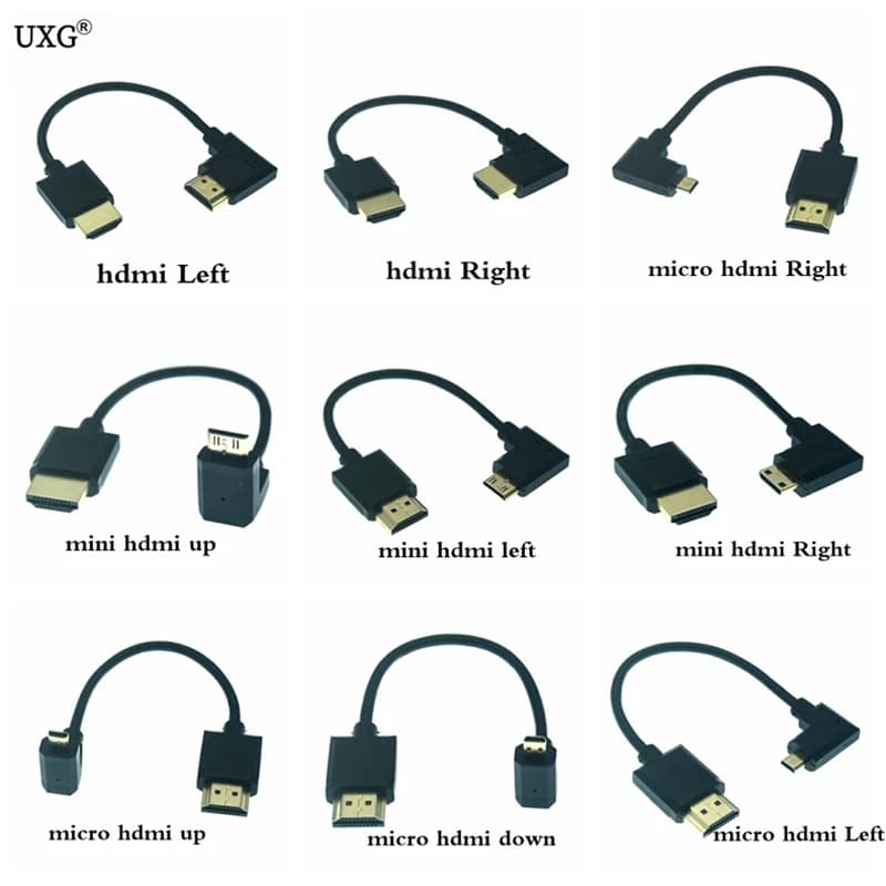 Super Soft 15CM OD 3.0mm Micro HDMI-Compatible Mini HDTV-2.0 Male Cable 2K 4K HD @60Hz Light-weight Portable Short Thin Cable