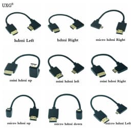 Super Soft 15CM OD 3.0mm Micro HDMI-Compatible Mini HDTV-2.0 Male Cable 2K 4K HD @60Hz Light-weight Portable Short Thin Cable