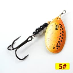 FTK 3.9g 4.6g 7.4g 10.8g 15g Spinner Bait With Feather Treble Hooks Hard Spoon Bass Lures Metal Fishing Lure  For Fishing