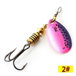 FTK 3.9g 4.6g 7.4g 10.8g 15g Spinner Bait With Feather Treble Hooks Hard Spoon Bass Lures Metal Fishing Lure  For Fishing