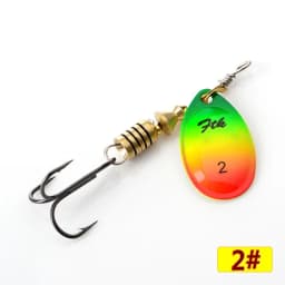 FTK 3.9g 4.6g 7.4g 10.8g 15g Spinner Bait With Feather Treble Hooks Hard Spoon Bass Lures Metal Fishing Lure  For Fishing
