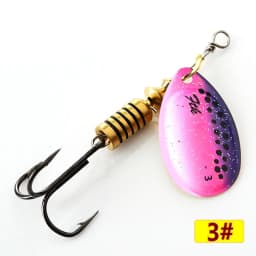 FTK 3.9g 4.6g 7.4g 10.8g 15g Spinner Bait With Feather Treble Hooks Hard Spoon Bass Lures Metal Fishing Lure  For Fishing