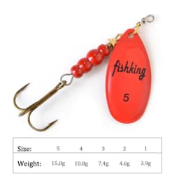 FTK 3.9g 4.6g 7.4g 10.8g 15g Spinner Bait With Feather Treble Hooks Hard Spoon Bass Lures Metal Fishing Lure  For Fishing