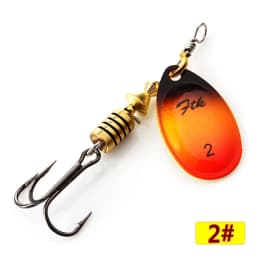 FTK 3.9g 4.6g 7.4g 10.8g 15g Spinner Bait With Feather Treble Hooks Hard Spoon Bass Lures Metal Fishing Lure  For Fishing