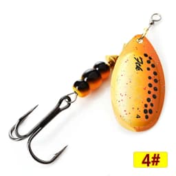 FTK 3.9g 4.6g 7.4g 10.8g 15g Spinner Bait With Feather Treble Hooks Hard Spoon Bass Lures Metal Fishing Lure  For Fishing