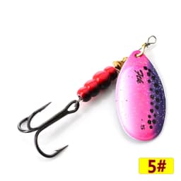 FTK 3.9g 4.6g 7.4g 10.8g 15g Spinner Bait With Feather Treble Hooks Hard Spoon Bass Lures Metal Fishing Lure  For Fishing