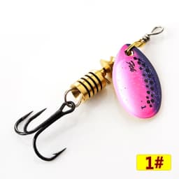 FTK 3.9g 4.6g 7.4g 10.8g 15g Spinner Bait With Feather Treble Hooks Hard Spoon Bass Lures Metal Fishing Lure  For Fishing