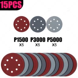 3/4/5 Inch 15-60PCS Round Sand Paper For Sanding Disc Grinder Car Polishing Sander Sandpaper Grit 800 1200 1500 2000 3000 5000