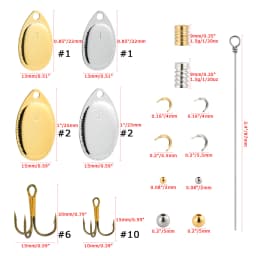 140pcs Fishing Lures Making Kit Metal Spinnerbait Blades DIY Spinners Spoon Wobblers Copper Blade Walleye Rig Bass Trout