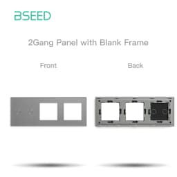 BSEED Crystal Light Switch Panel With Double Wall Socket Frames 228mm Metal Base Included Gass Frame EU Standard