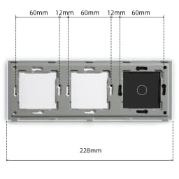 BSEED Crystal Light Switch Panel With Double Wall Socket Frames 228mm Metal Base Included Gass Frame EU Standard