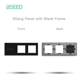 BSEED Crystal Light Switch Panel With Double Wall Socket Frames 228mm Metal Base Included Gass Frame EU Standard