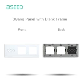 BSEED Crystal Light Switch Panel With Double Wall Socket Frames 228mm Metal Base Included Gass Frame EU Standard