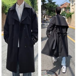 Men's Korean Style Spring Trench Coat Streetwear Windbreaker Solid Business Casual Loose Long Overcoat Male Spring Fashion