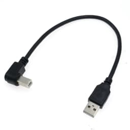 USB 2.0 A to B Type Male to Male 90 Degree UP, Down, Left and Right Corner Cable For Canon Epson HP ZJiang Label Printer DAC