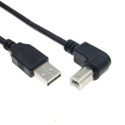 USB 2.0 A to B Type Male to Male 90 Degree UP, Down, Left and Right Corner Cable For Canon Epson HP ZJiang Label Printer DAC