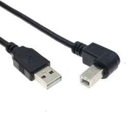 USB 2.0 A to B Type Male to Male 90 Degree UP, Down, Left and Right Corner Cable For Canon Epson HP ZJiang Label Printer DAC