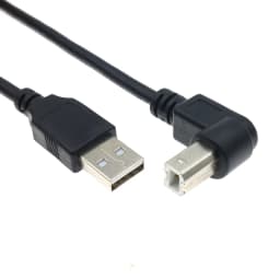 USB 2.0 A to B Type Male to Male 90 Degree UP, Down, Left and Right Corner Cable For Canon Epson HP ZJiang Label Printer DAC