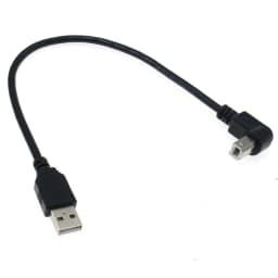 USB 2.0 A to B Type Male to Male 90 Degree UP, Down, Left and Right Corner Cable For Canon Epson HP ZJiang Label Printer DAC