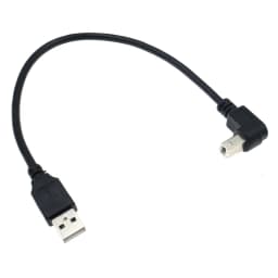 USB 2.0 A to B Type Male to Male 90 Degree UP, Down, Left and Right Corner Cable For Canon Epson HP ZJiang Label Printer DAC