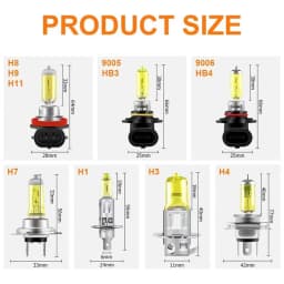 2Pcs Super Bright Yellow Headlamp 3000K 12V55W Low Beam Halogen Car Bulbs H1 H3 H4 H7 H11 H10 H27 Fog Proof Light for Automobile