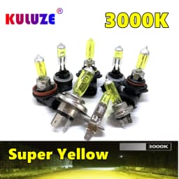 2Pcs Super Bright Yellow Headlamp 3000K 12V55W Low Beam Halogen Car Bulbs H1 H3 H4 H7 H11 H10 H27 Fog Proof Light for Automobile