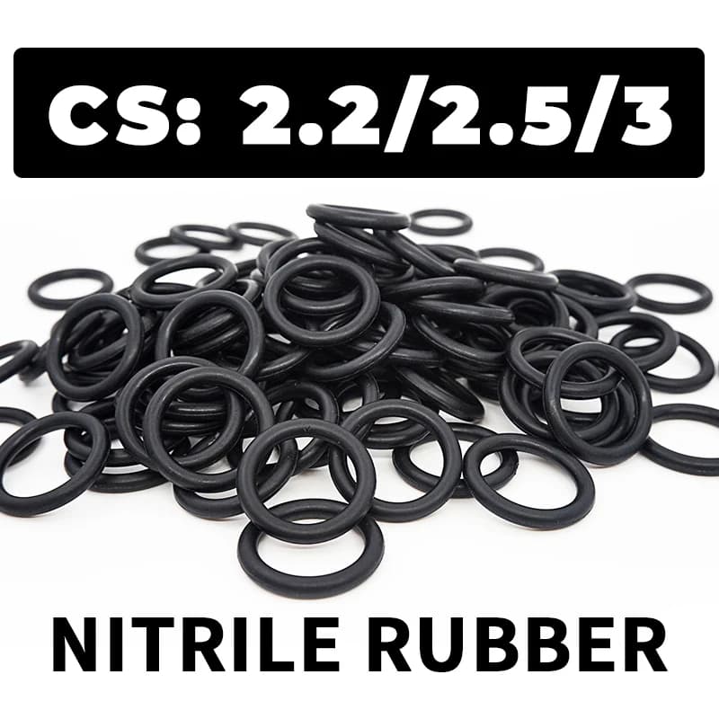 CS 2.2/2.5/3mm O-ring Thickness Cross Section NBR Nitrile Rubber Sealing Gasket Rubber Washer Ring Wholesale in Specifications