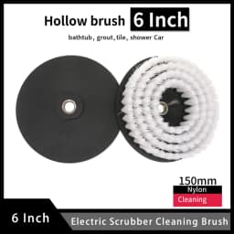 6 Inch Electric Hollow Scrubber Cleaning Brush For Carpet Glass Car Tires Shower Tile Bathroom and Kitchen Surface with Adapter
