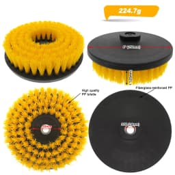 6 Inch Electric Hollow Scrubber Cleaning Brush For Carpet Glass Car Tires Shower Tile Bathroom and Kitchen Surface with Adapter