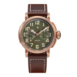 42mm Bronze Mens Watch Mechanical Hand Wind Wristwatch Original ST1901 Movement CuSn8 Case Sapphire BGW9 Luminous Leather Strap